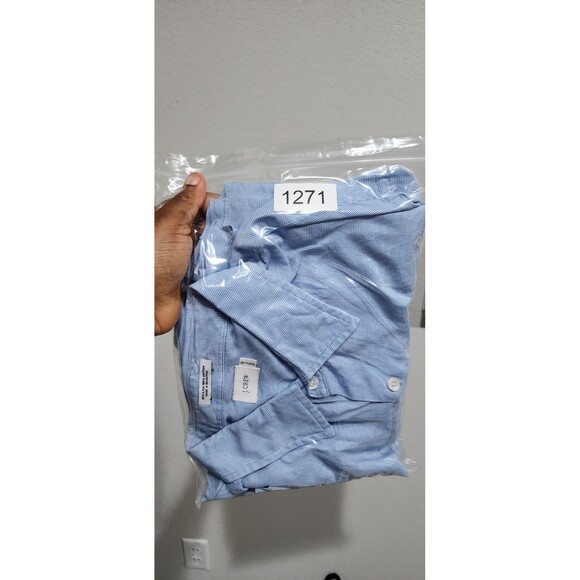 J CREW MEN'S XLARGE SKY BLUE/WHITE  LONG SLEEVE SHIRT 100% COTTON - Picture 14 of 14